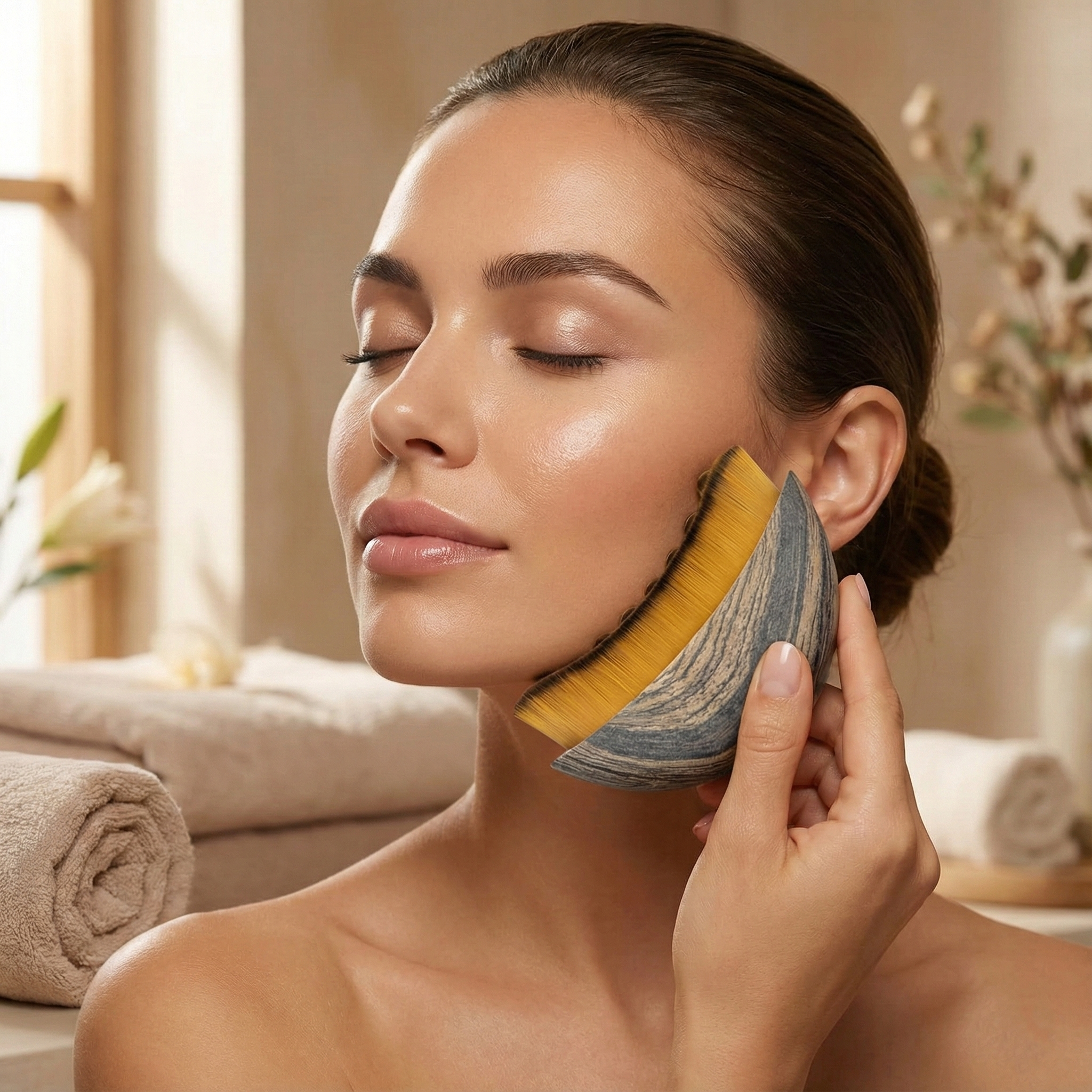 Brosse de drainage lymphatique pour visage et corps